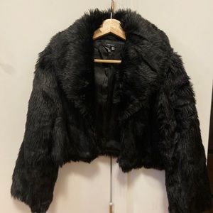 SOLD! Zara faux fur cropped coat